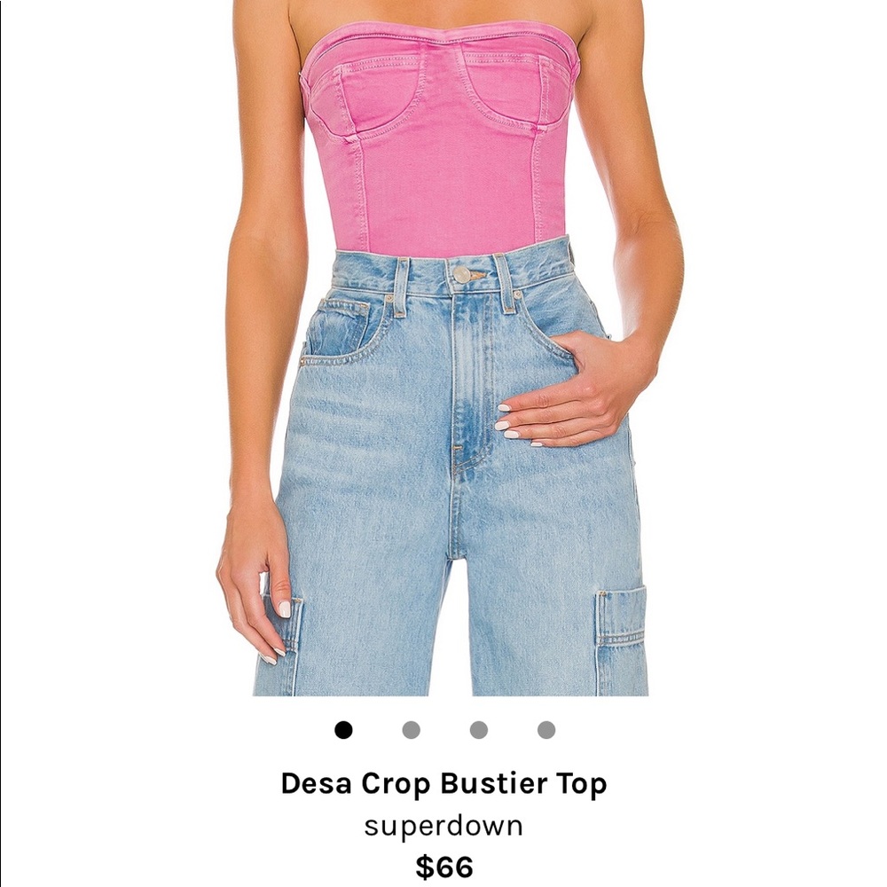 Revolve Pink Denim Top